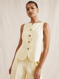 Albaray Tailored Curved Hem Waistcoat, Vanilla