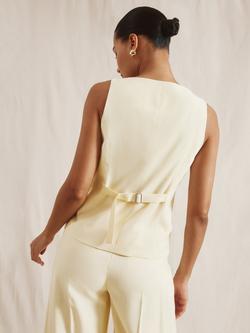 Albaray Tailored Curved Hem Waistcoat, Vanilla - view 2, Vanilla
