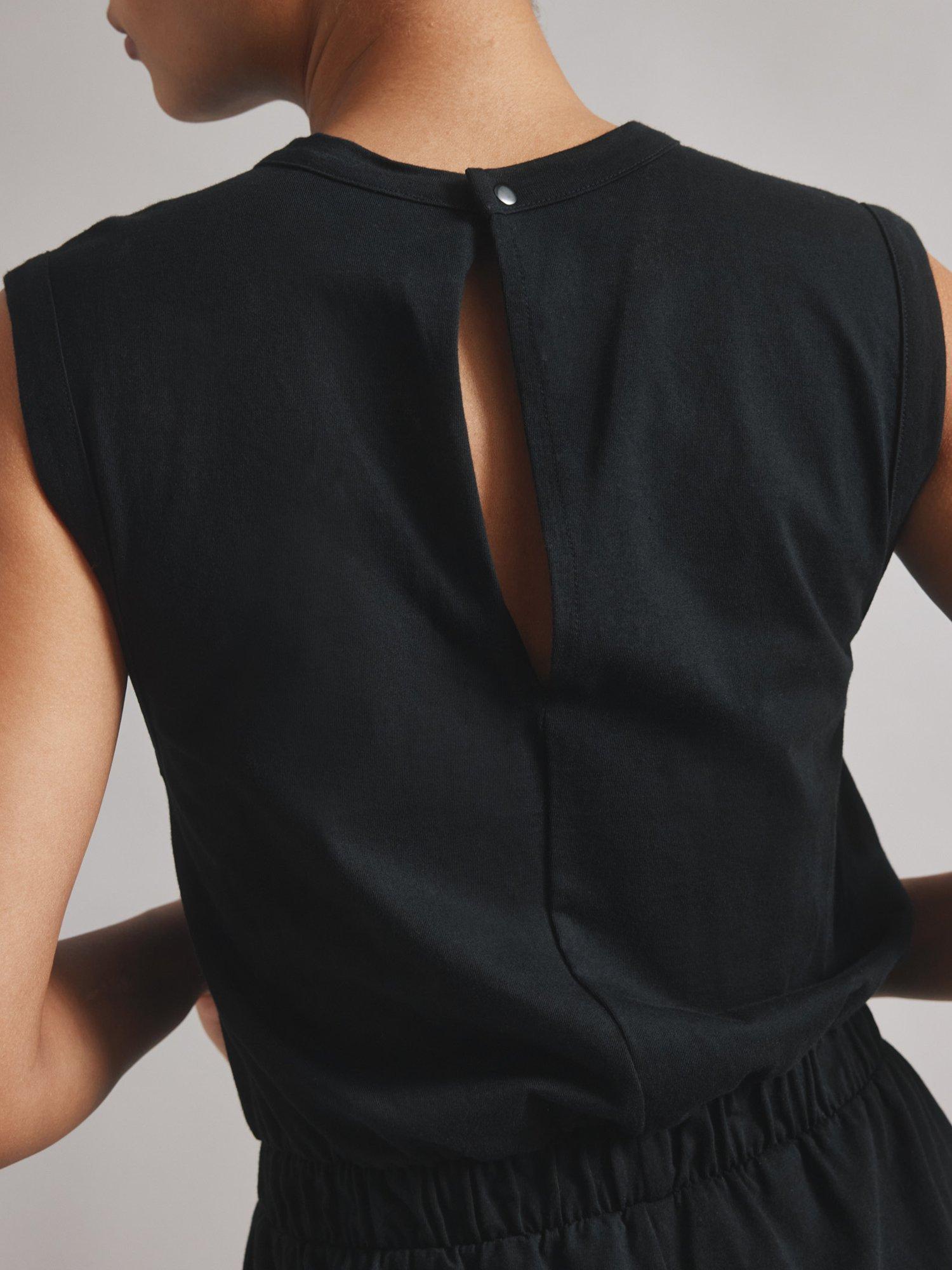 Product image 5 of 6, which shows Albaray Tank Jersey Playsuit, Black, 8