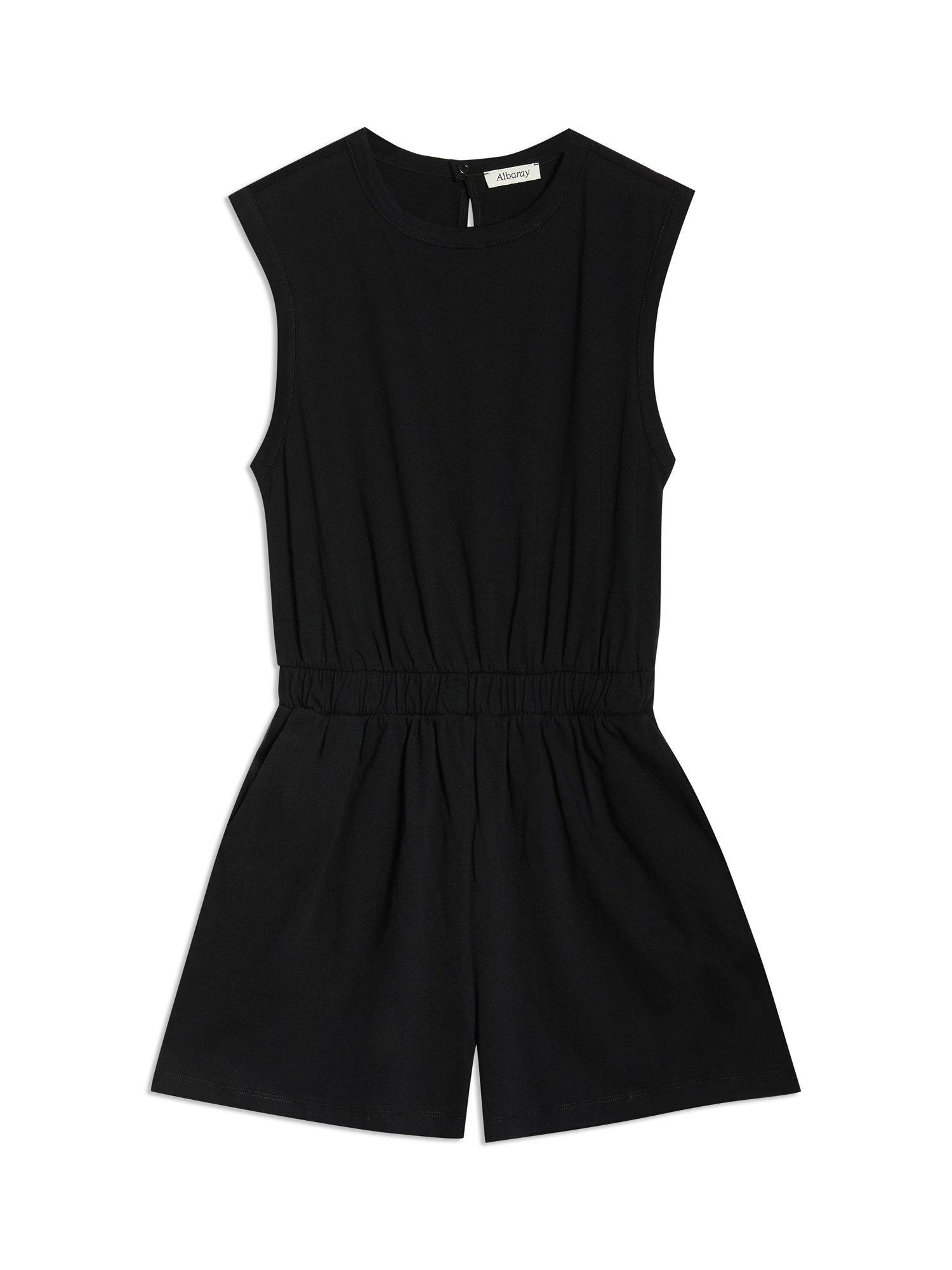 Product image 6 of 6, which shows Albaray Tank Jersey Playsuit, Black, 8