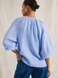 Albaray Tie Neck Volume Top, Blue