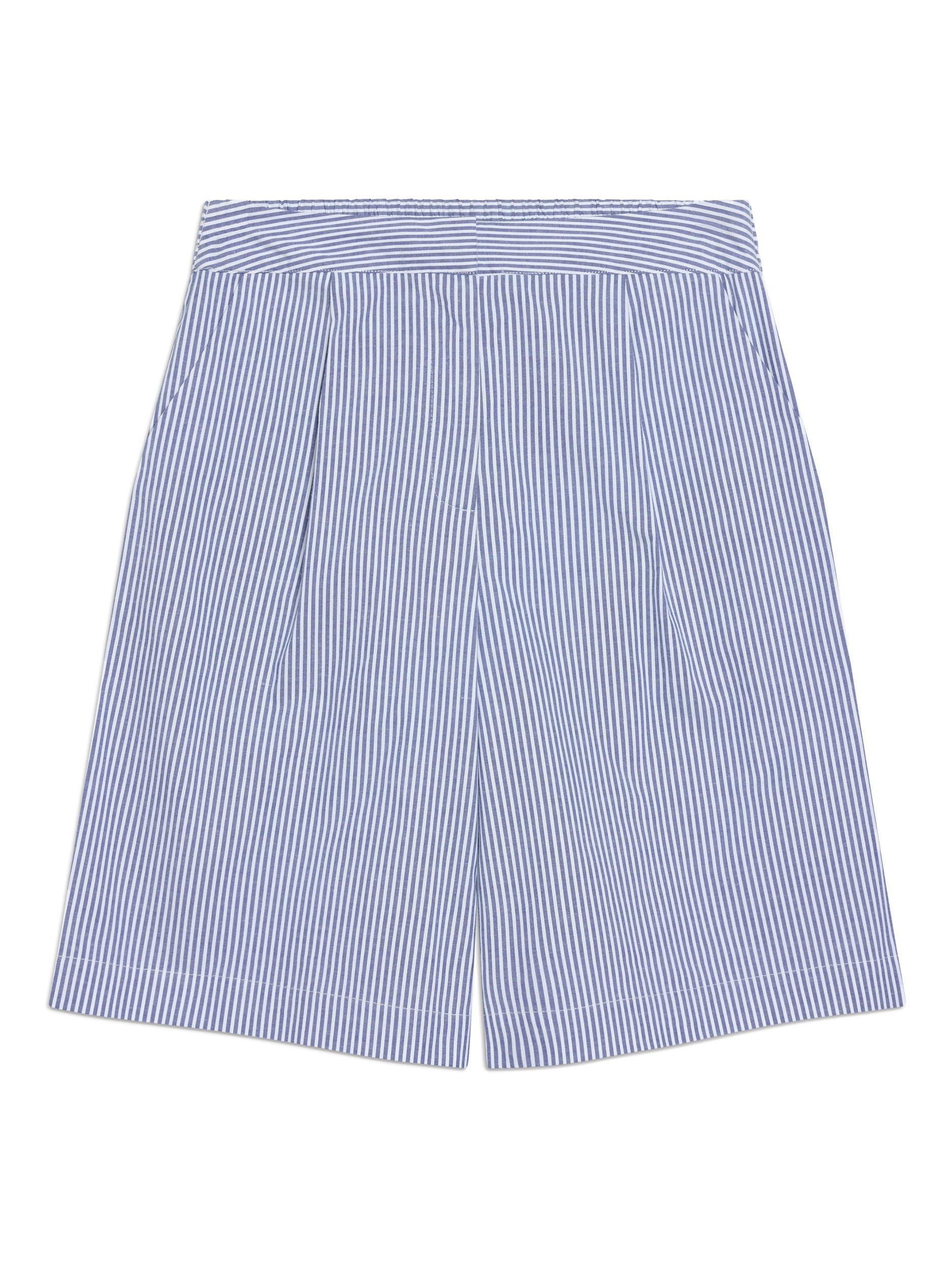 Product image 6 of 7, which shows Albaray Ticking Stripe Organic Cotton Rich Bermuda Shorts, Blue, 12