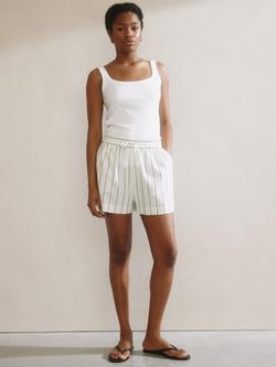 Albaray Wide Stripe Shorts, White, White