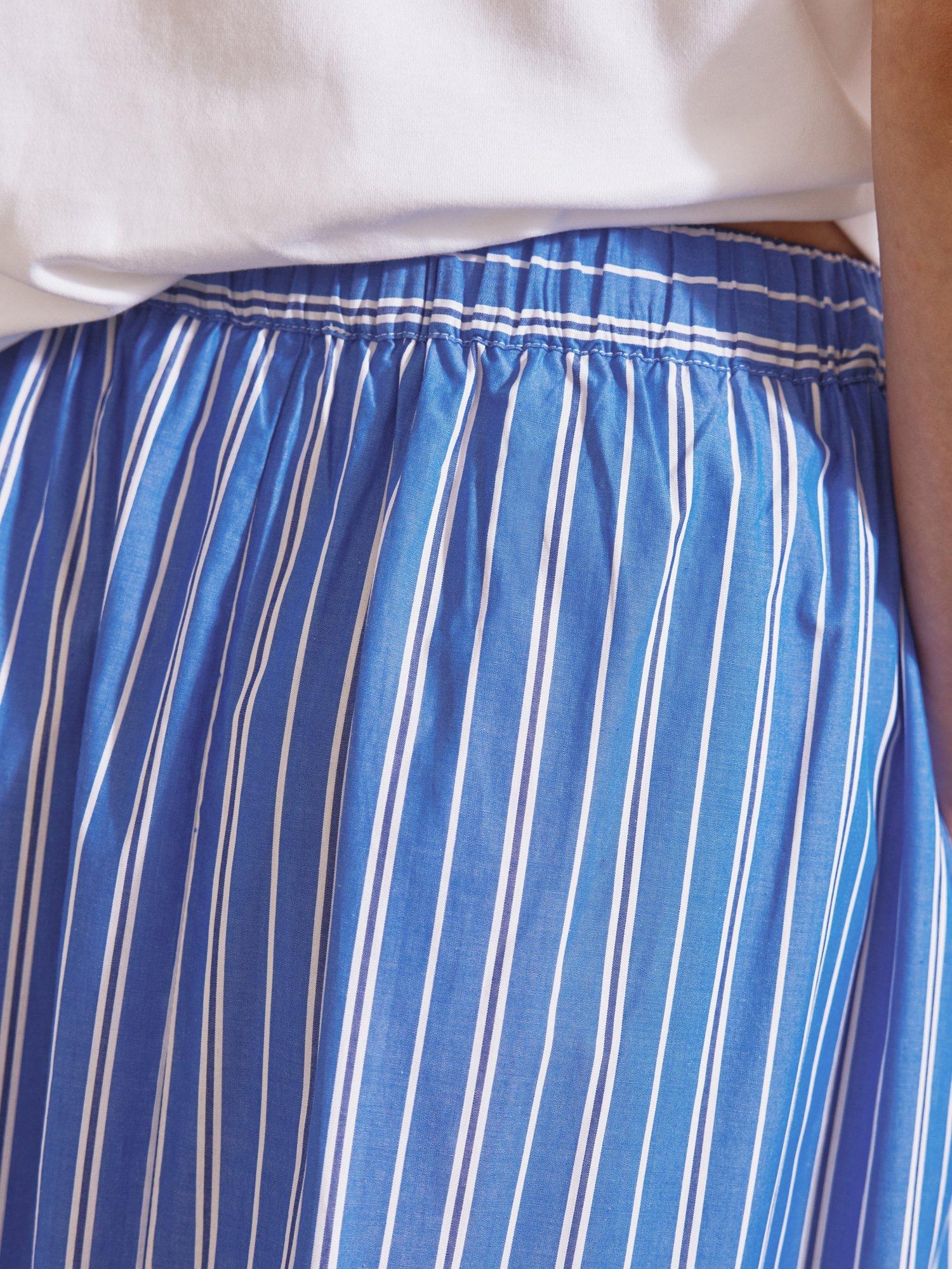 Product image 5 of 6, which shows Albaray Stripe Organic Cotton Rich Skirt, Blue, 8