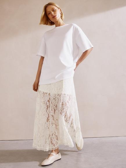 Albaray Lace Maxi Skirt, Cream, Cream
