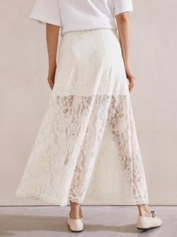 Albaray Lace Maxi Skirt, Cream - view 2, Cream