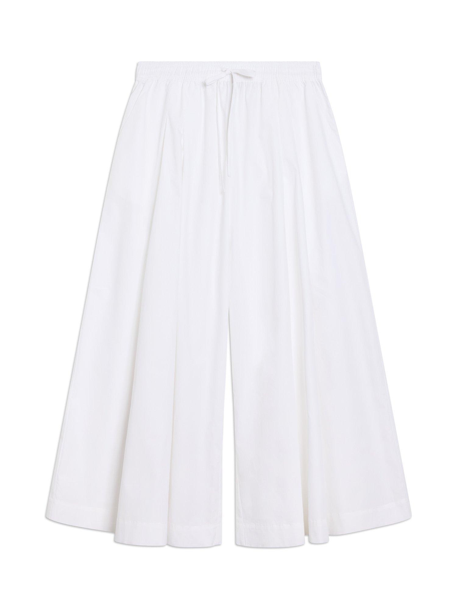 Product image 5 of 5, which shows Albaray Super Wide Leg Pure Organic Cotton Culottes, White, 8