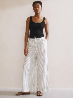Albaray Stripe Drawstring Trousers, White, White