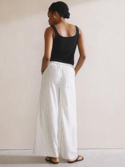 Albaray Stripe Drawstring Trousers, White - view 2, White