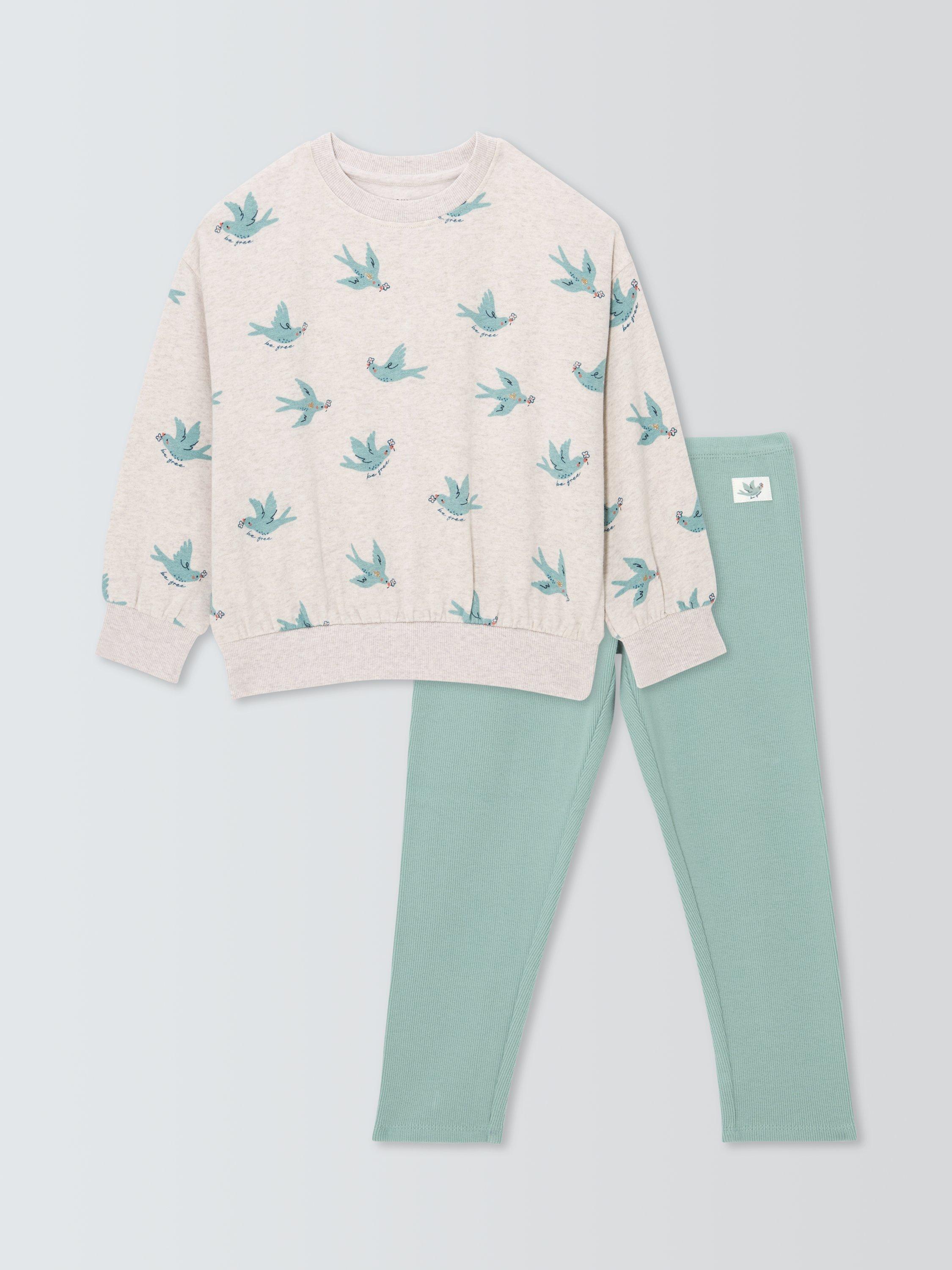 Product image 1 of 3, which shows John Lewis Kids' Birds Sweatshirt & Leggings Set, Multi, 3 years