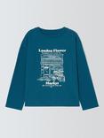 John Lewis Kid's Flower Shop Jersey Top, Blue, White