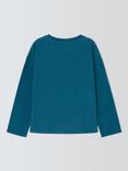 John Lewis Kid's Flower Shop Jersey Top, Blue, White
