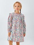 John Lewis Kids' Floral Frill Sleeve Dress, Miulti