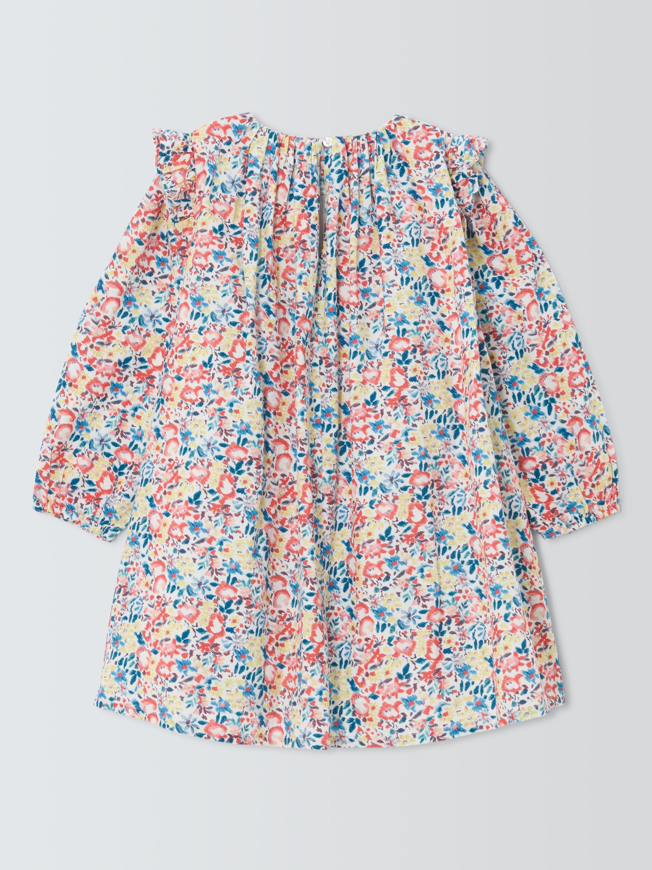 Product image 2 of 3, which shows John Lewis Kids' Floral Frill Sleeve Dress, Miulti, 3 years