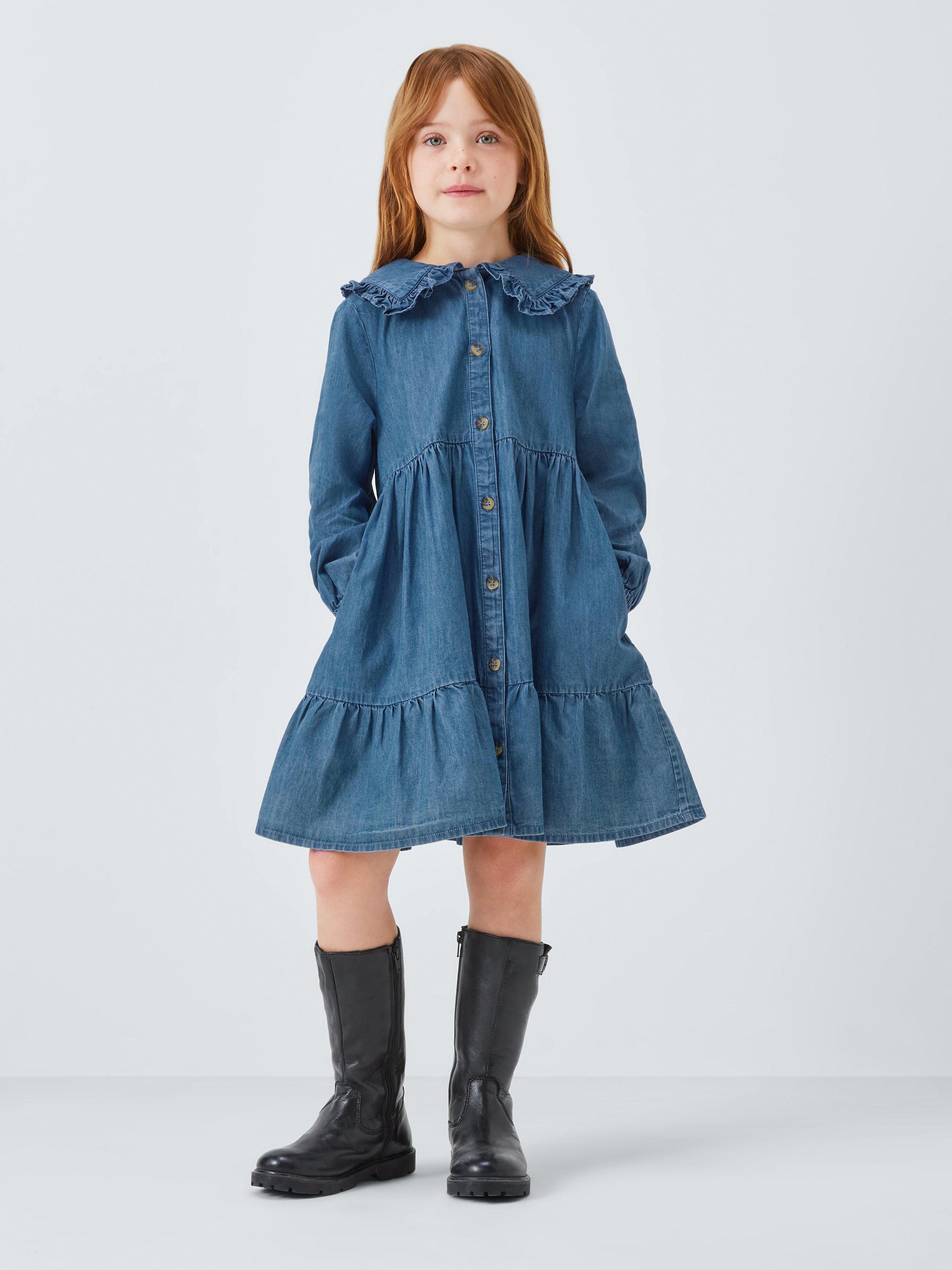 white christmas dresses Konges Sløjd | Magot Dress - Bow Kitty Denim | Girl main image 1