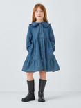 John Lewis Kids' Denim Tiered Shirt Dress, Blue