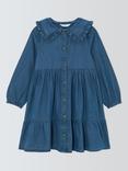 John Lewis Kids' Denim Tiered Shirt Dress, Blue