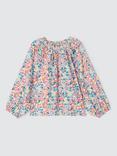 John Lewis Kids' Floral Balloon Sleeve Top, Multi