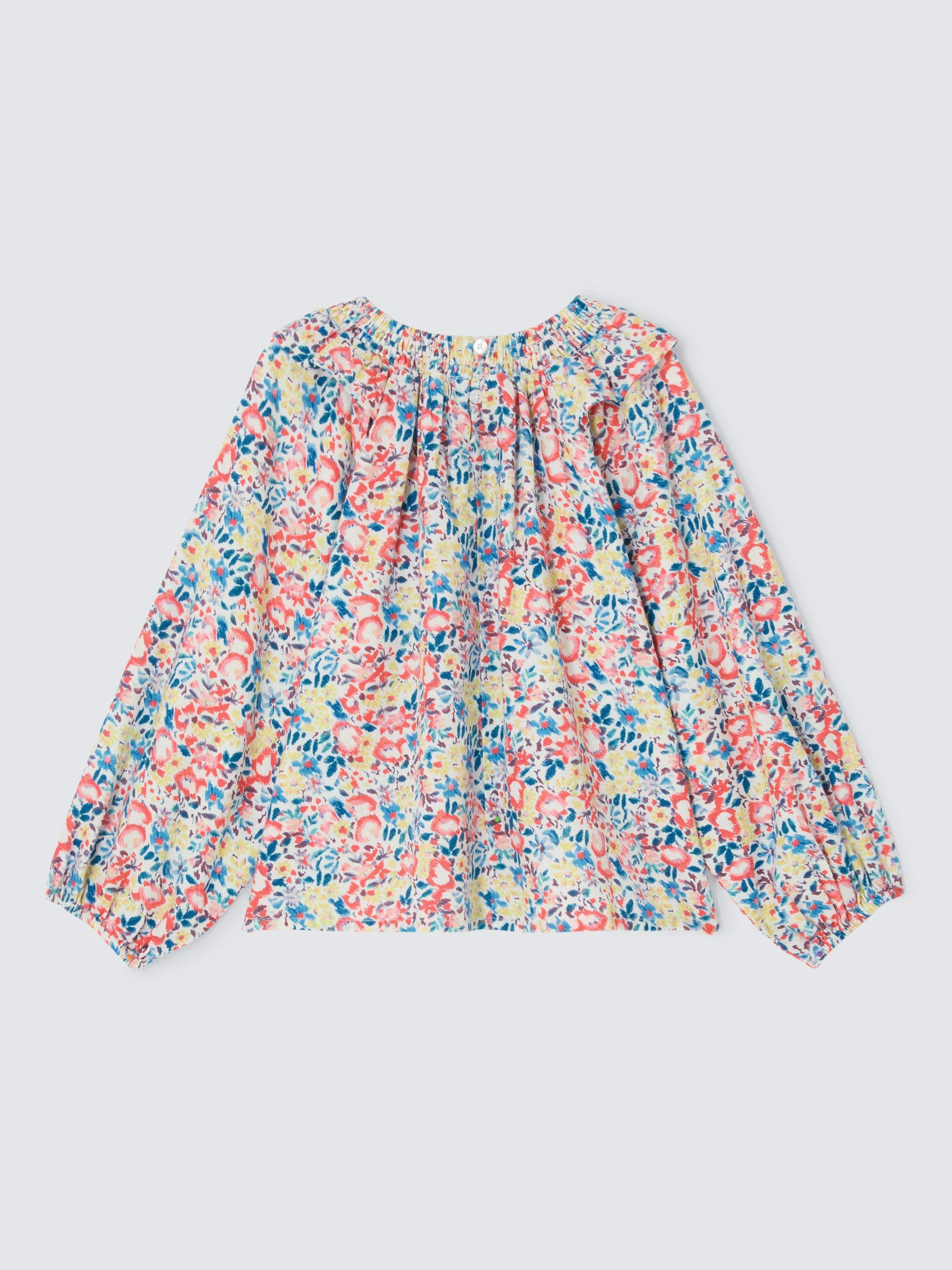 Product image 2 of 3, which shows John Lewis Kids' Floral Balloon Sleeve Top, Multi, 3 years