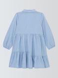 John Lewis Kids' Stripe Split Hem Shirt Dress, Blue