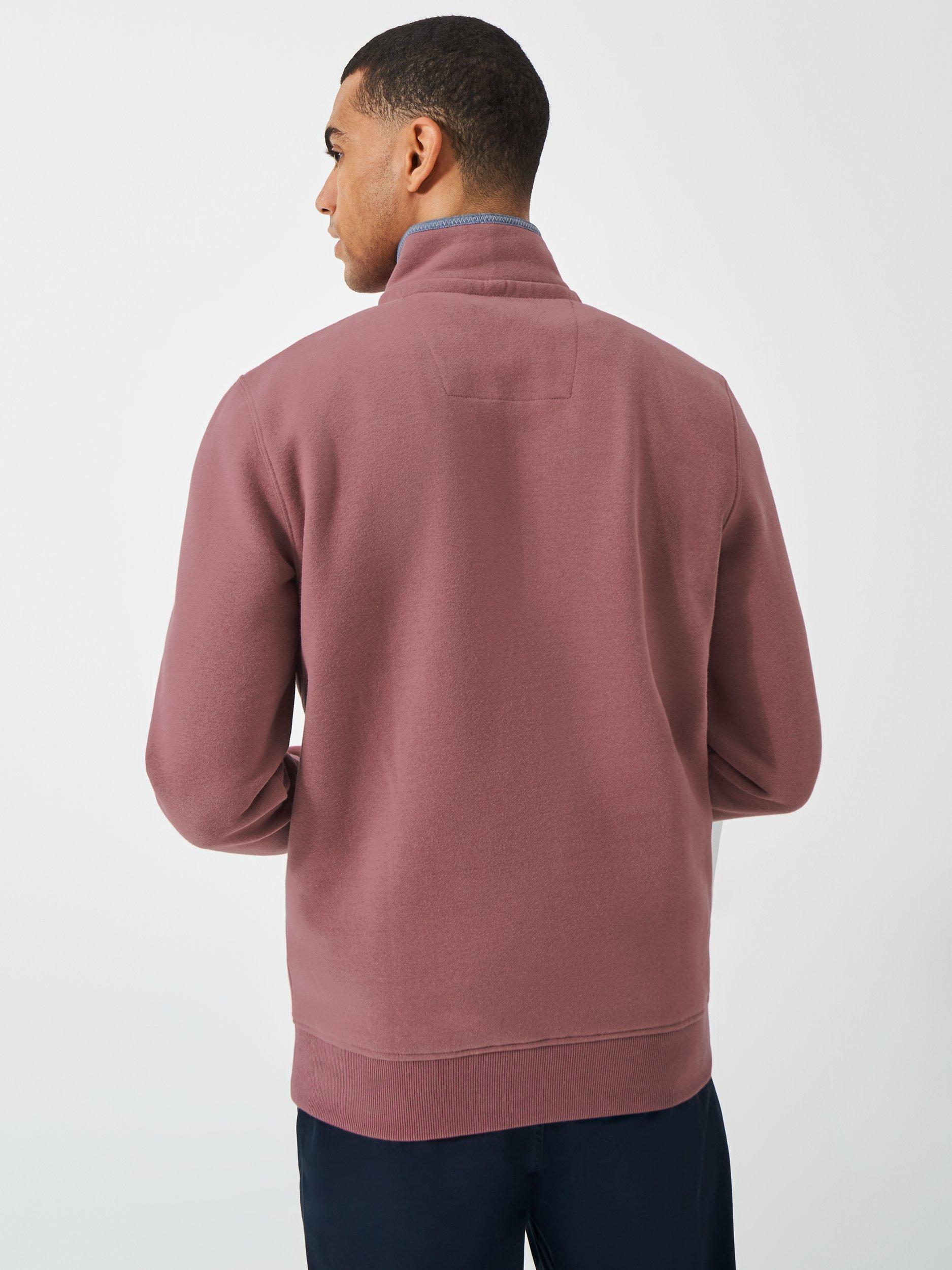 Product image 3 of 5, which shows Crew Clothing Cotton Blend Half-Zip Jumper, Pastel Pink, XS