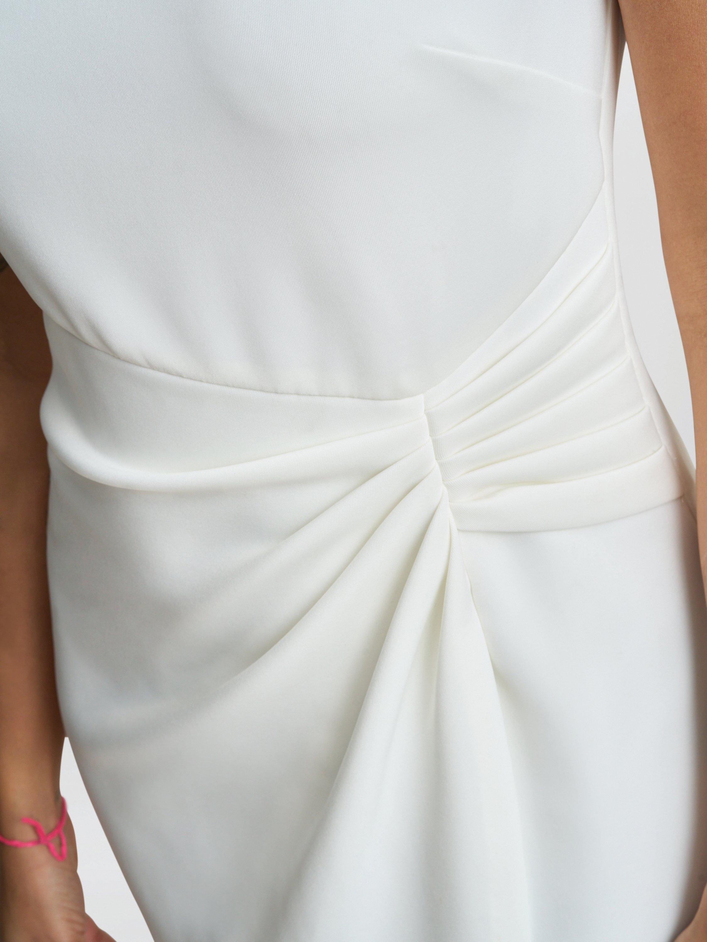 Product image 4 of 7, which shows Gina Bacconi Sansa Beaded Neck Wrap Dress, Ivory, 10