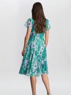 Gina Bacconi Billy Floral Dress, Green/Multi - view 2, Green/Multi