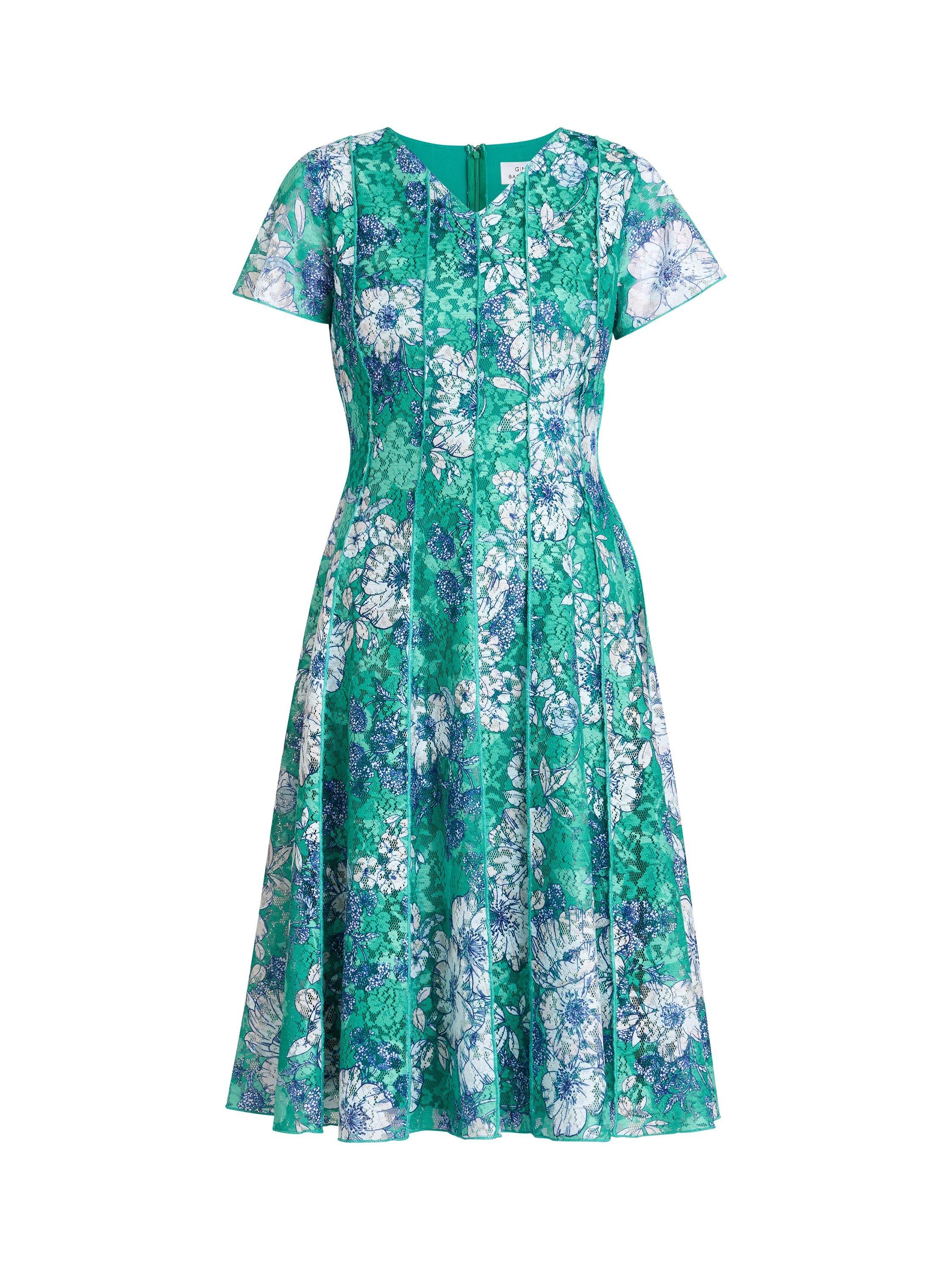 Product image 4 of 5, which shows Gina Bacconi Billy Floral Dress, Green/Multi, 10