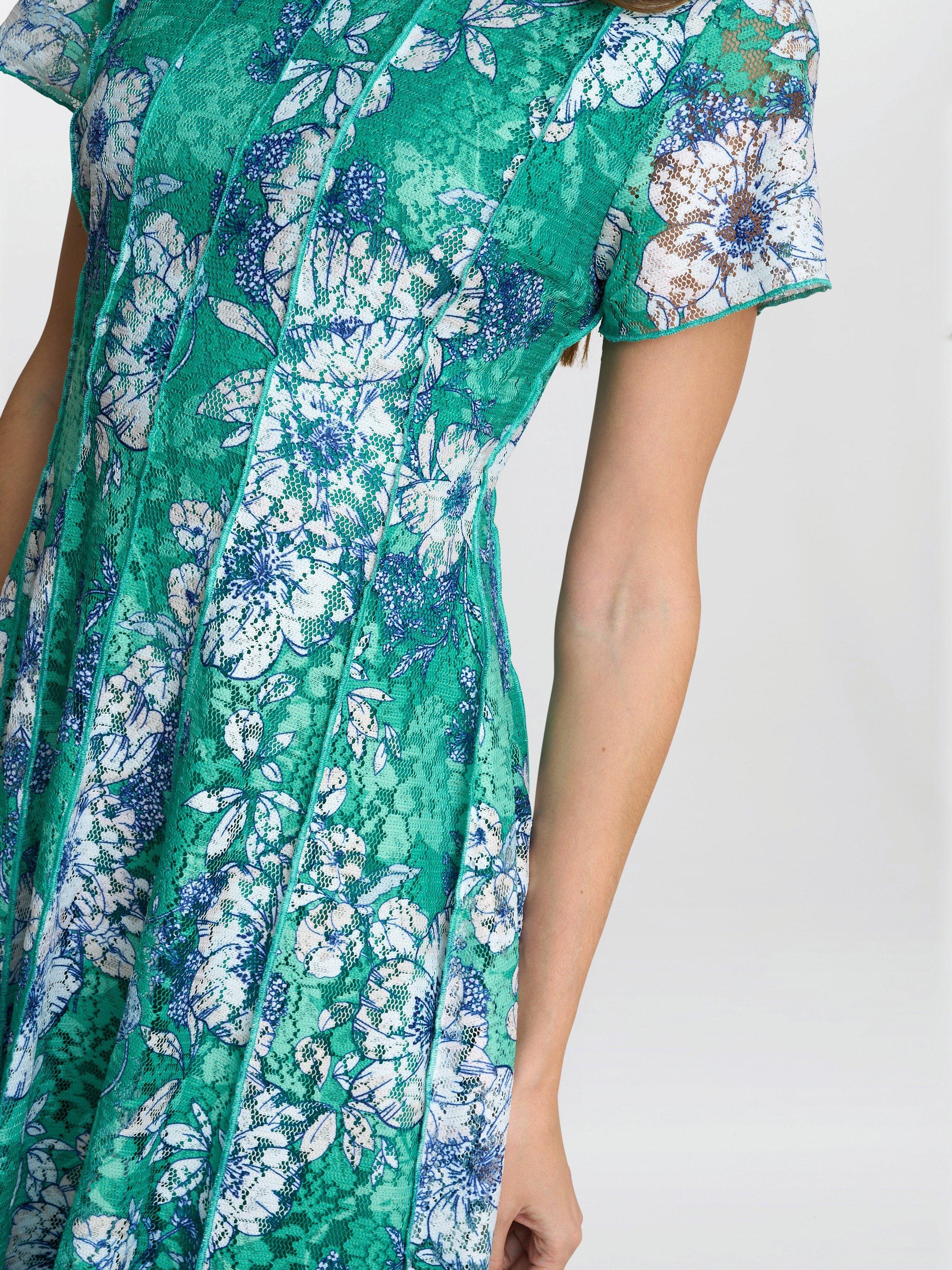 Product image 5 of 5, which shows Gina Bacconi Billy Floral Dress, Green/Multi, 10