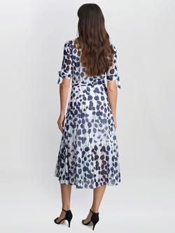 Gina Bacconi Adrienne Floral Shirt Dress, Navy/Multi - view 2, Navy/Multi