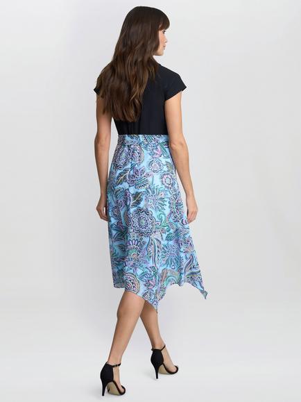 Gina Bacconi Charlotte Handkerchief Hem Dress, Multi - view 2, Multi