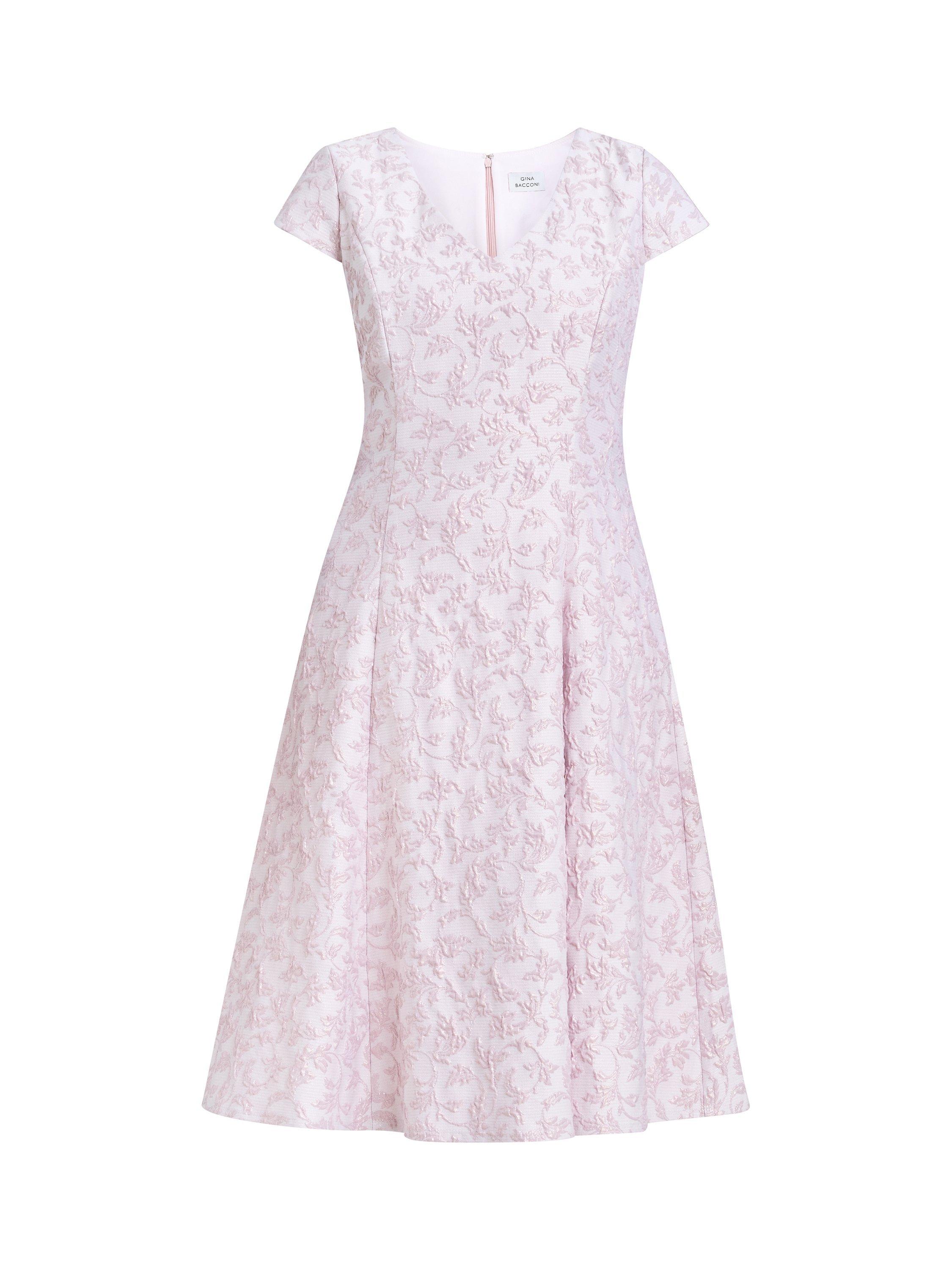 Product image 4 of 7, which shows Gina Bacconi Daphnie Jacquard Dress, Light Purple, 10