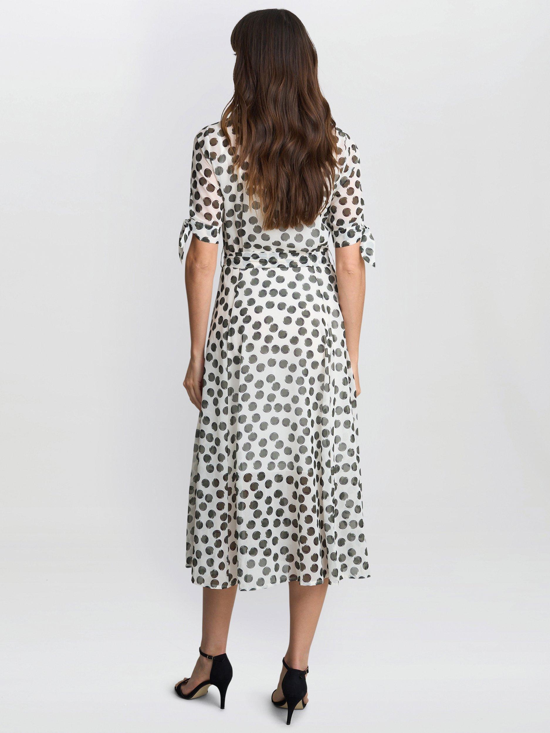 Product image 2 of 5, which shows Gina Bacconi Adrienne Spot Shirt Dress, Multi, S