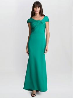 Gina Bacconi Willow Twist Knot Maxi Dress, Green, Green