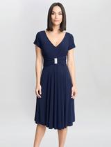 Phase Eight Keleche Glitter Pleat Dress, Black