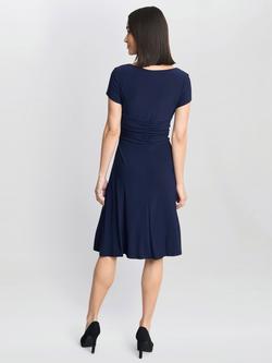 Gina Bacconi Elsa Waist Trim Jersey Dress, Navy - view 2, Navy