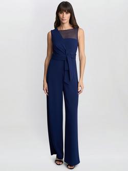 Gina Bacconi Pia Crepe Jumpsuit, Navy, Navy