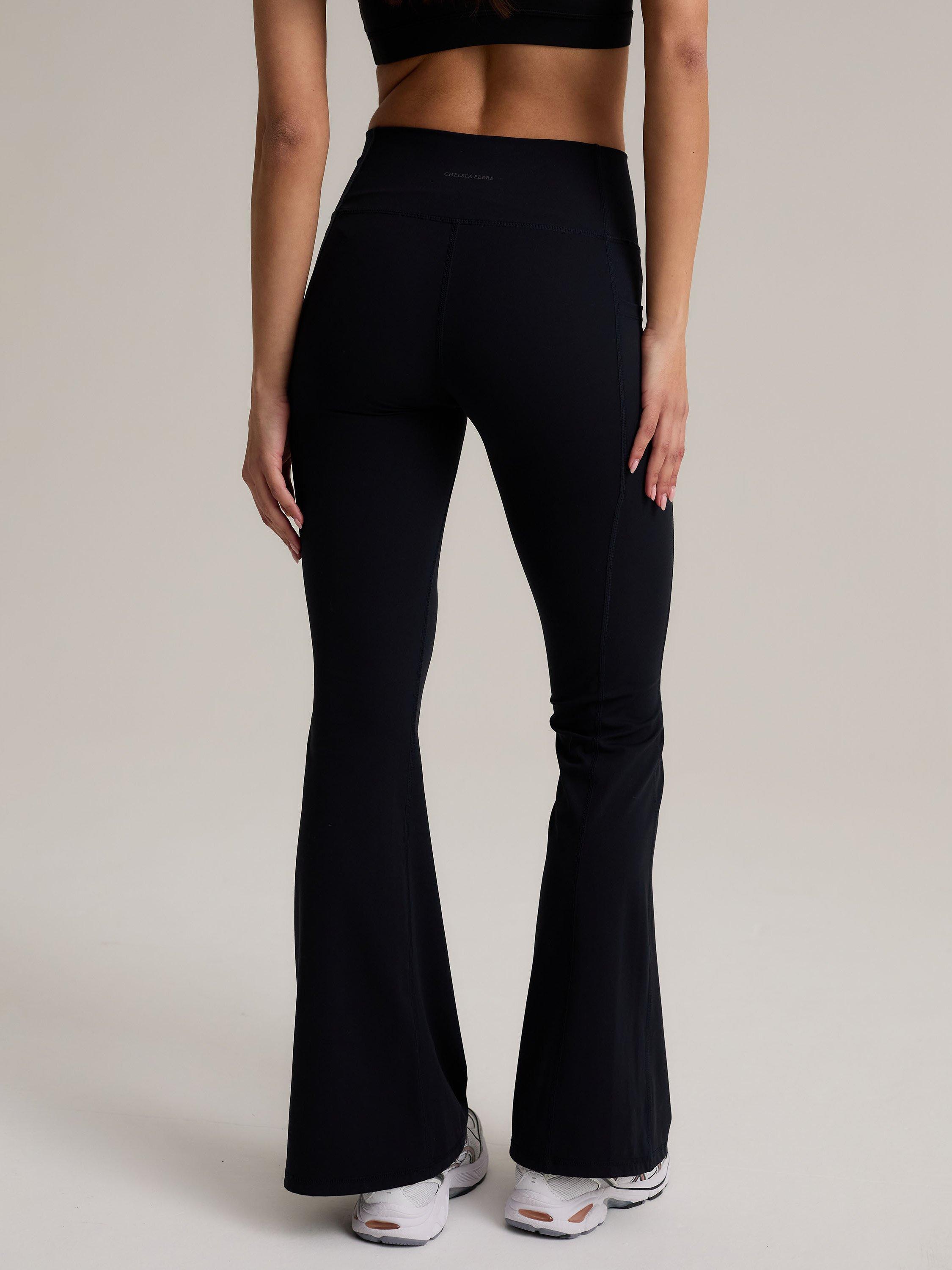 Product image 4 of 6, which shows Chelsea Peers SoftSculpt Flared Leggings, Black, 18