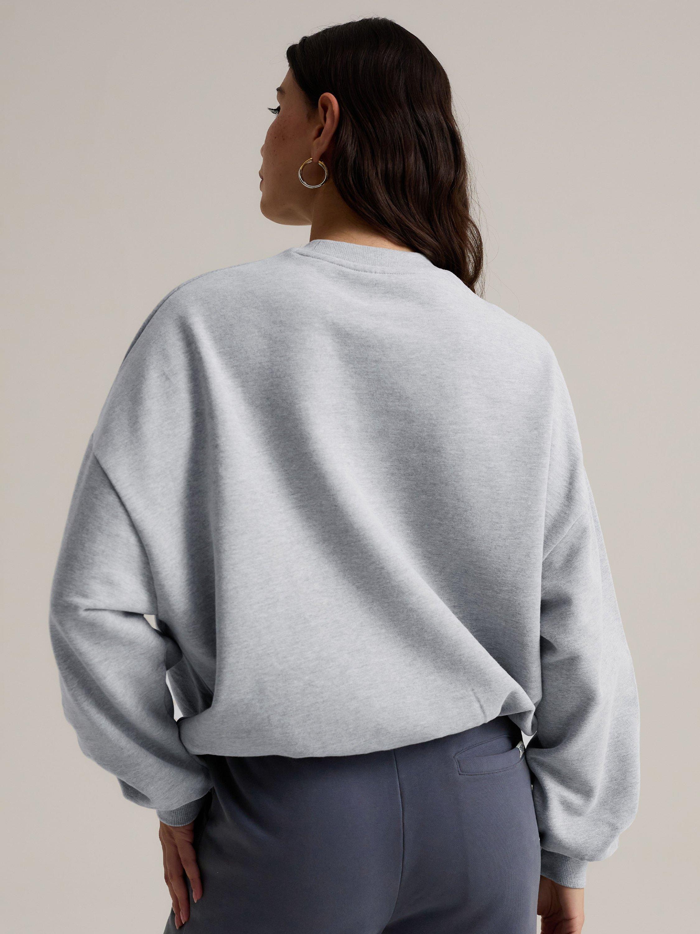 Product image 3 of 8, which shows Chelsea Peers Varsity Logo Pure Organic Cotton Sweatshirt, Grey Marl, 6