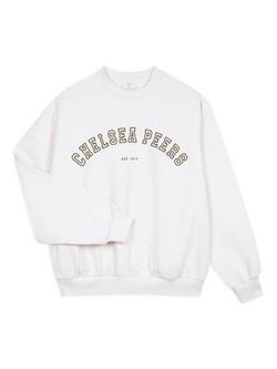 Chelsea Peers Varsity Logo Pure Organic Cotton Sweatshirt - view 2, Cream