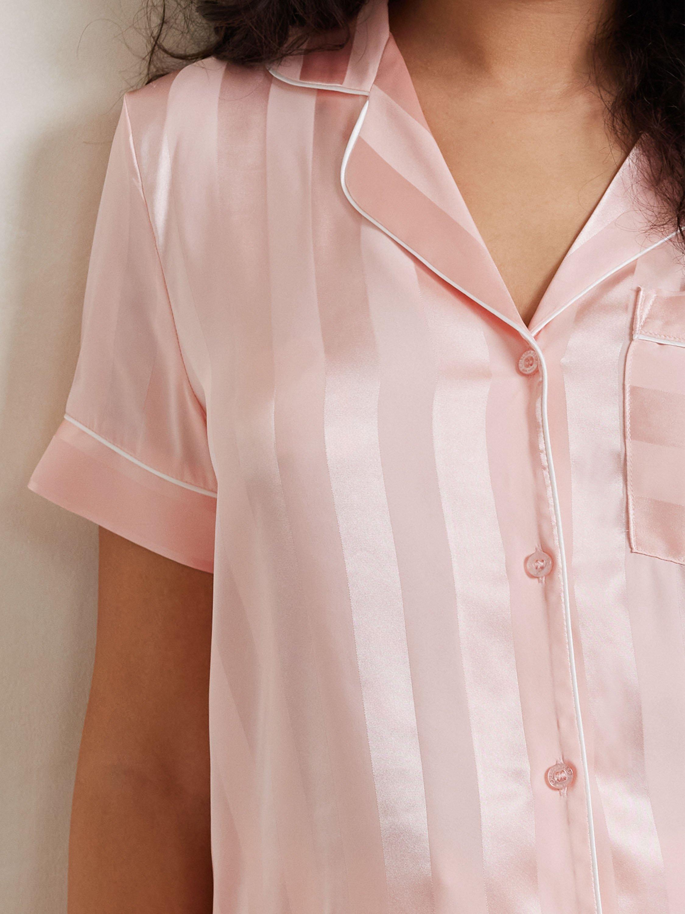 Product image 5 of 5, which shows Chelsea Peers Satin Short Pyjama Set, Pink, 6