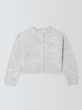 John Lewis Kids' Spongy Yarn Crew Neck Cardigan, Grey
