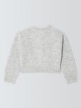 John Lewis Kids' Spongy Yarn Crew Neck Cardigan, Grey
