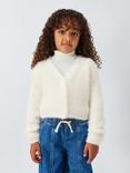 John Lewis Kids' Eyelash V-Neck Cardigan, White