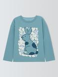 John Lewis Kids' Hearts Bunny Top, Blue