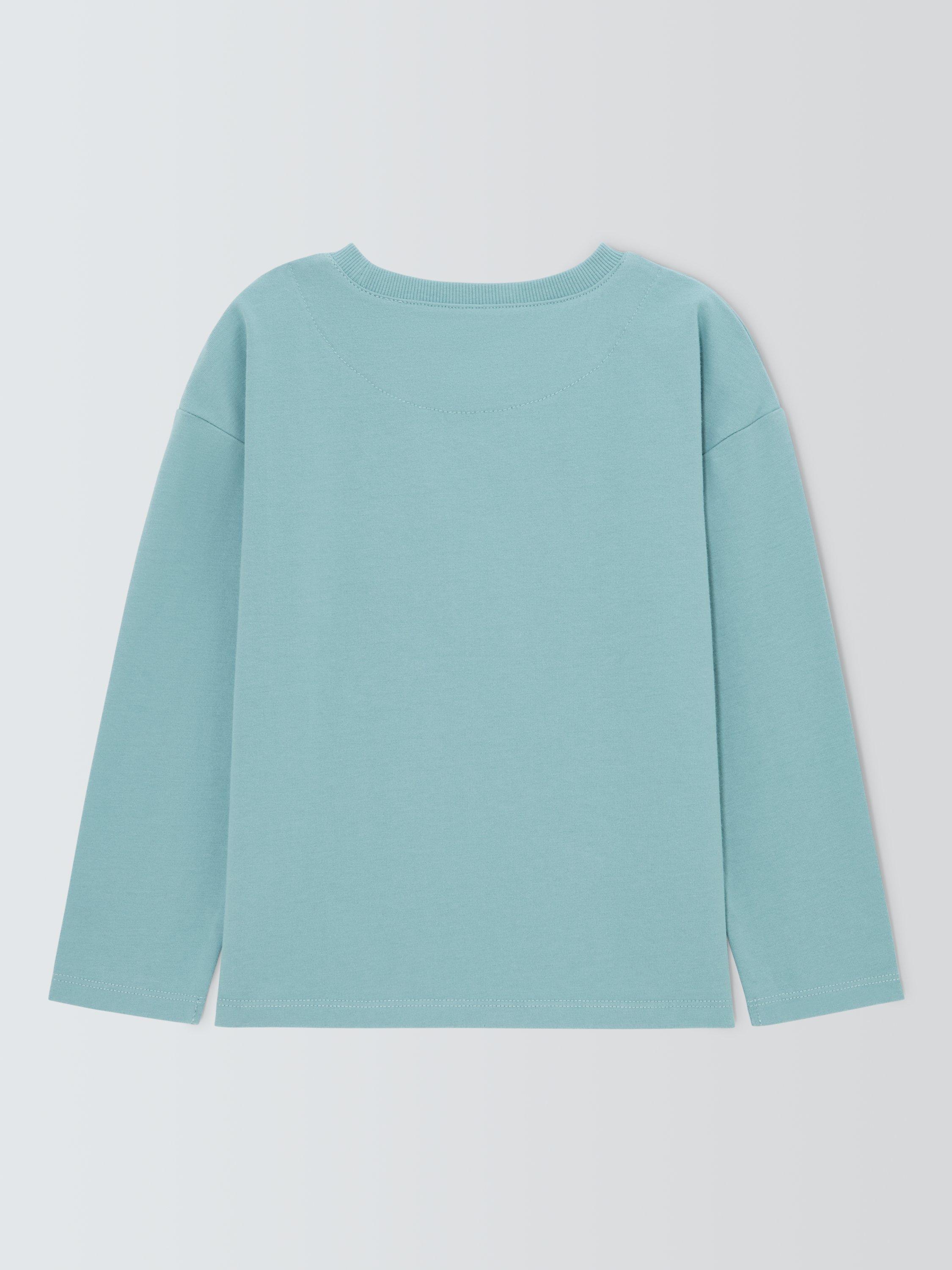 Product image 2 of 3, which shows John Lewis Kids' Hearts Bunny Top, Blue, 3 years