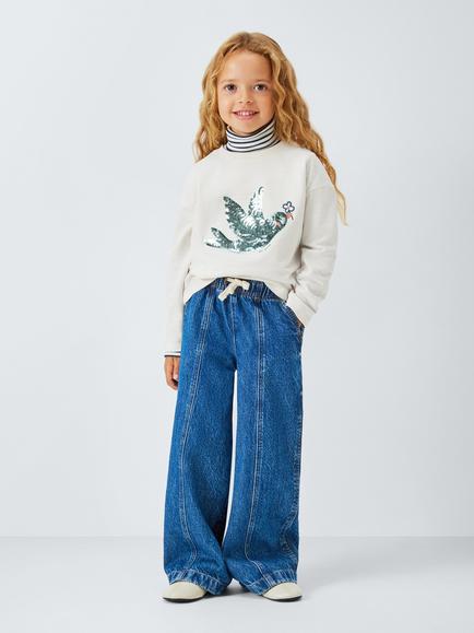 John Lewis Kids' Sequin Long Sleeve Top, Multi - view 2, Multi