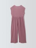 John Lewis Kids' Ribbed Jersey Jumpsuit, Dark Pink