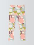 John Lewis Kids' Ribbed Graphic Shapes Leggings, Pink Shapes
