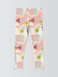 John Lewis Kids' Ribbed Graphic Shapes Leggings, Pink Shapes